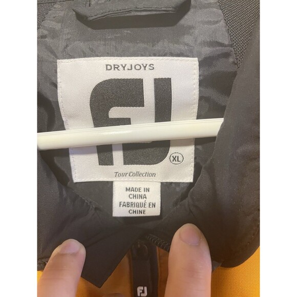FootJoy Dryjoys Orange Jacket Mens XL Tour Collection Golf Rain Wind Full Zip - Picture 3 of 8